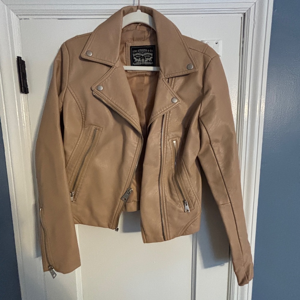 Levi's Camel Leather Moto Jacket
